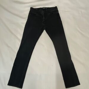Hollister Mens Slim Straight Black‎ Jeans W29 L32 Advanced Stretch Denim